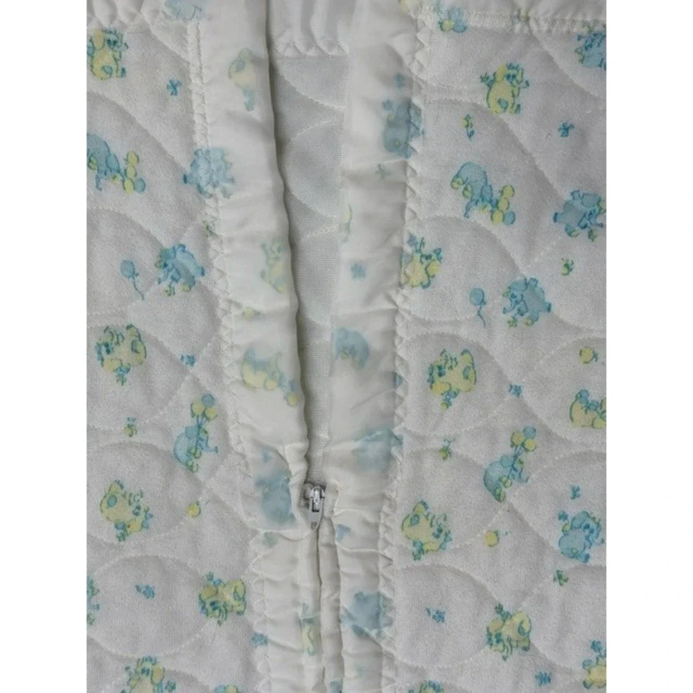Vintage quilted baby doll sleeping bag zipper front elephants